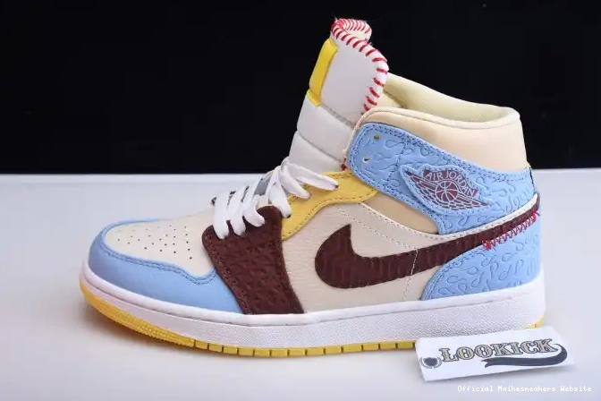Official Maikesneakers x SE Fearless Air Jordan Rouge 1 Maison Mid CU2803-200 Chateau 0519
